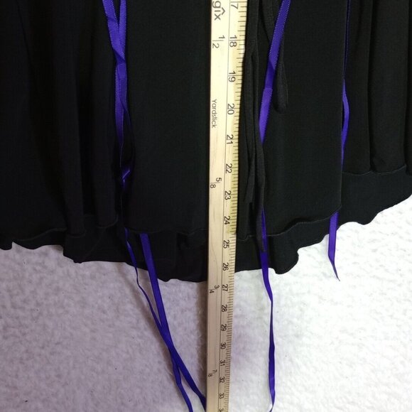 Dare To Wear Purple/Black Lace Up Bell Lace Sleeve Gothic Top Women's Size M NEW - Picture 6 of 15
